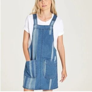 We the Free striped denim overall dress M